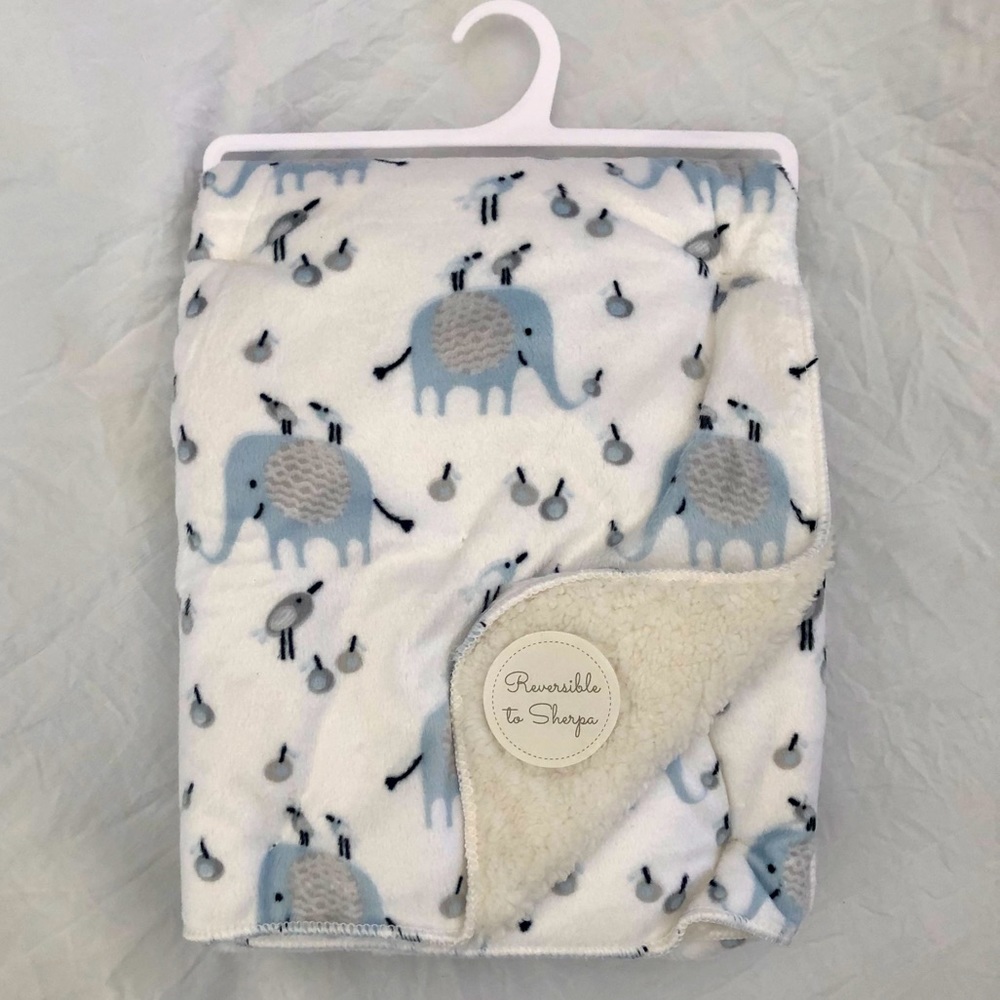 Reversible to Sherpa baby blanket